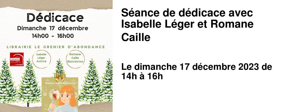 S�ance de d�dicace avec Isabelle L�ger et Romane Caille