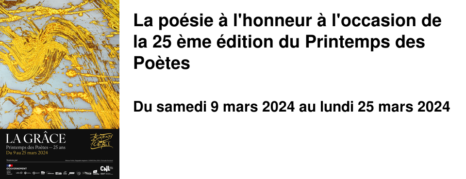 La po�sie � l'honneur � l'occasion de la 25 �me �dition du Printemps des Po�tes