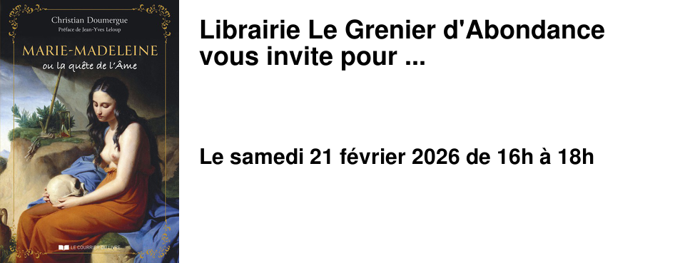 Librairie Le Grenier d'Abondance vous invite pour ...